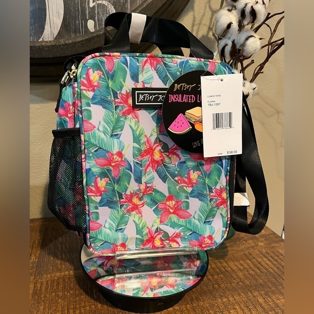 Betsey Johnson Floral Lunch Tote, NEW!